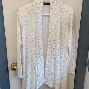 Mesmerized Cream With Silver Sequins Cardigan